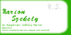 marion szekely business card